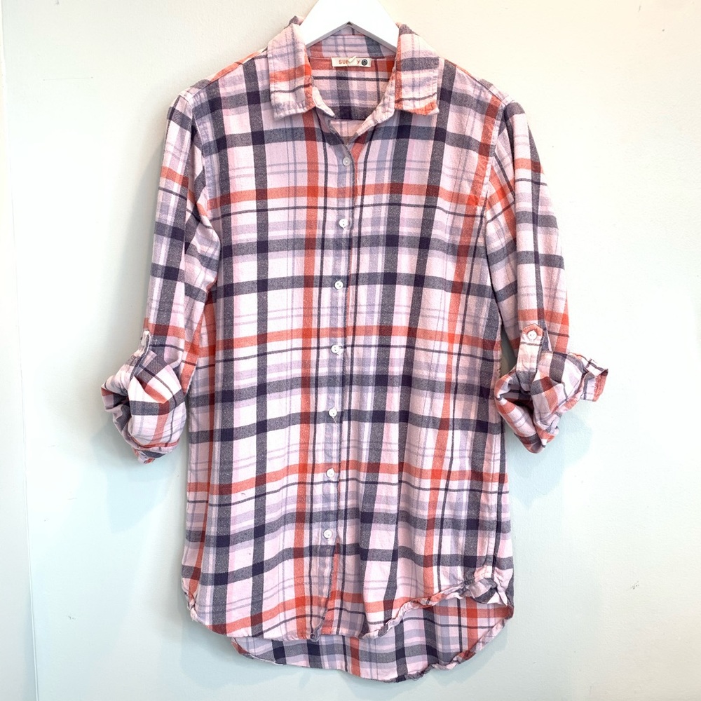 Pink Plaid Flannel - Tunic Length